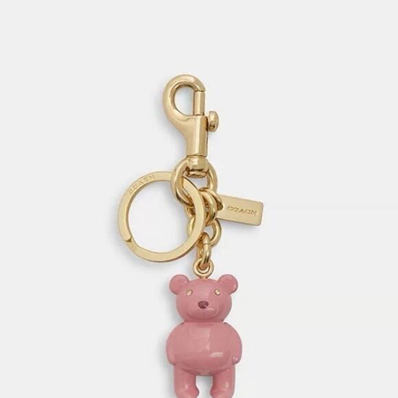 Coach CP890 Bear Bag Charm In Gold/Ruby Authentic - Picture 4 of 4